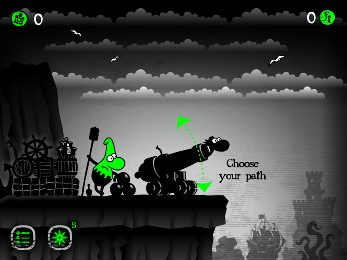 Экран начала стрельбы пиратом