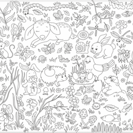 Раскраска. Поляна