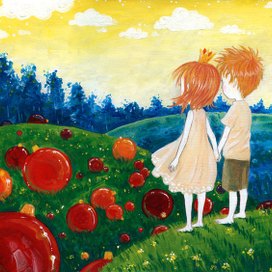 Поляна ёлочных игрушек.