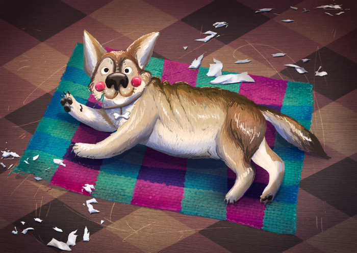 счастливый щенок