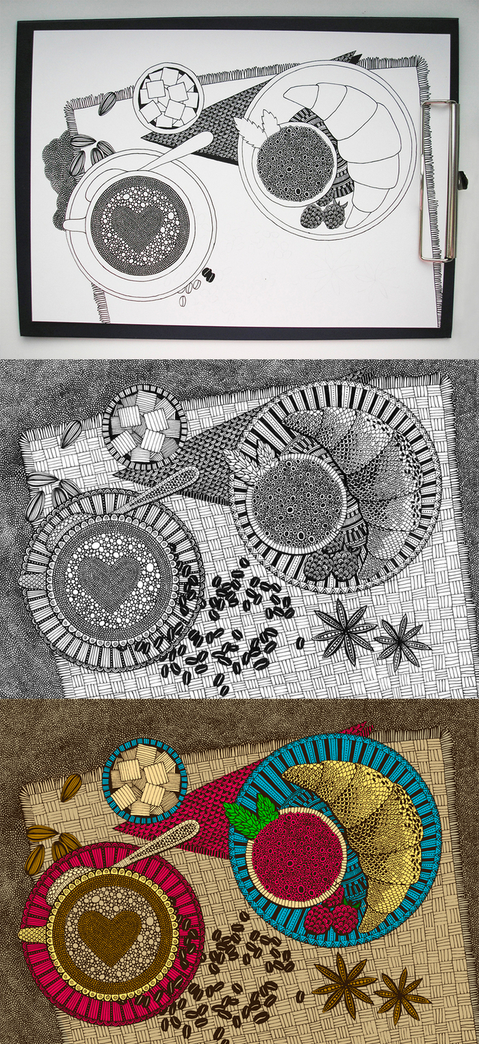 Кофе и круассан