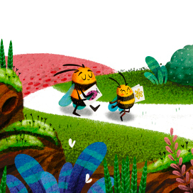 Пчелы идут ногами.
