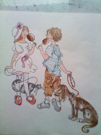 на прогулке