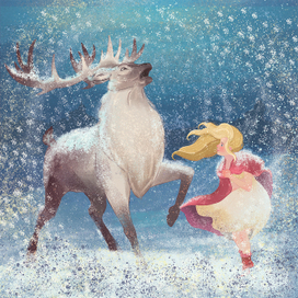 Иллюстрация к сказке Андерсена "Снежная королева"