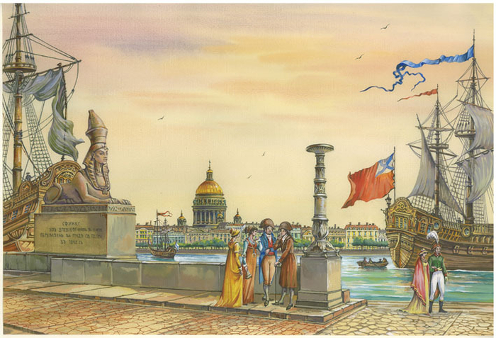 Вид на Неву со сфинксом