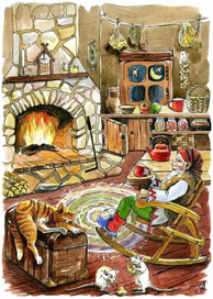 Гном пьет чай