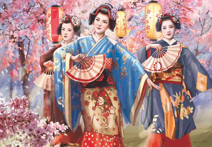 Япония. Праздник цветения сакуры.