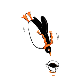 Пингвин и кофе