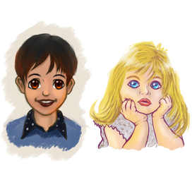 Портреты детей в cartoon стиле