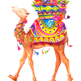 Акварельный верблюд