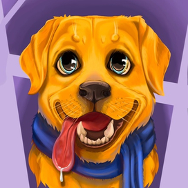 Лабрадор в шарфике