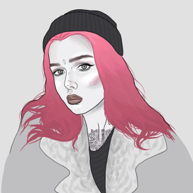 Девушка с розовыми волосами