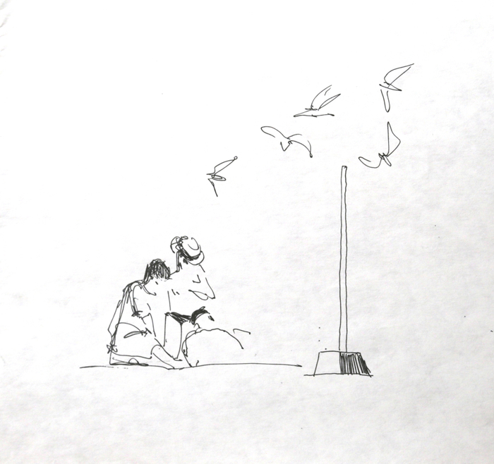 Пляж, чайки