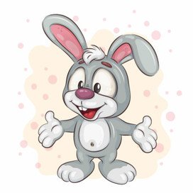 Cartoon Easter Bunny. T-Shirt, PNG, SVG.