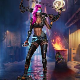 2D иллюстрации в стиле CyberPunk