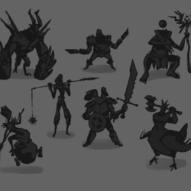 Силуэты персонажей