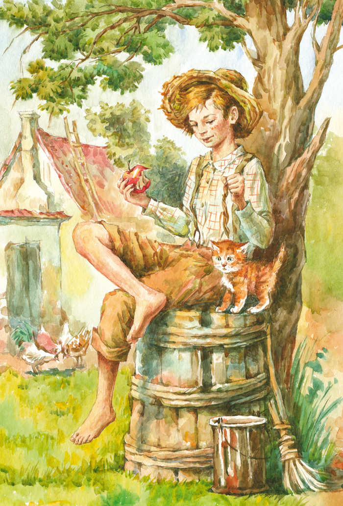 Приключения Тома Сойера. Иллюстрация на обложку.