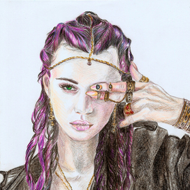 Портрет цветными карандашами