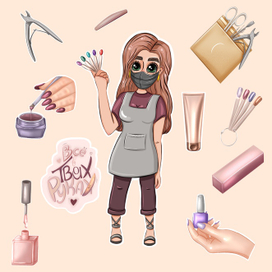 Стикеры маникюр