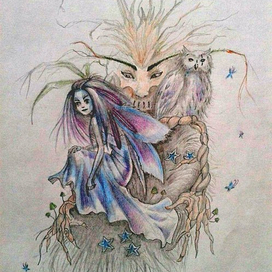 Фея цветными карандашами.