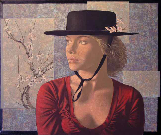 девушка в испанской шляпе