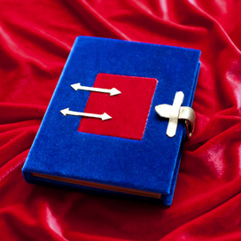 Записная книжка в бархатном переплете 