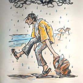 Иллюстрация на тему "отдых на пляже"