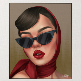 Девушка в красном платке 