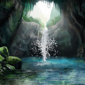 пещера с фонтаном