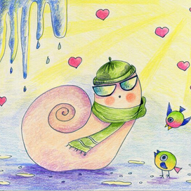 Февраль. Календарь. История маленькой Улиточки.