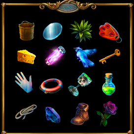 Game icons, items.