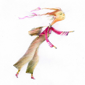 несется в школу