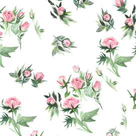 розы, бесшовный паттерн