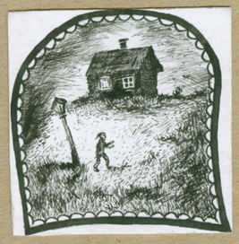 "Дом на краю леса" по мотивам работы Марка Шагала 1914 (копия по памяти)