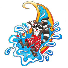 Веселый енот.