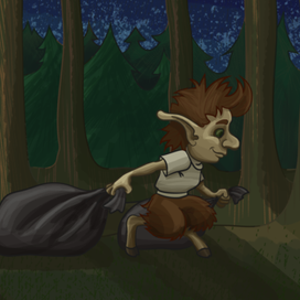 Чертята собирают мусор