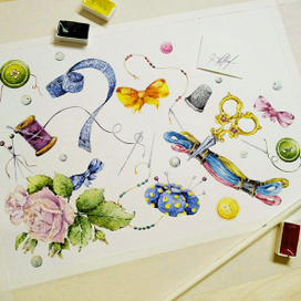 Иллюстрация на рукодельную тематику.