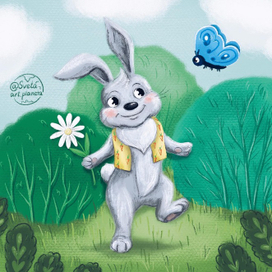 Зайчонок на прогулке