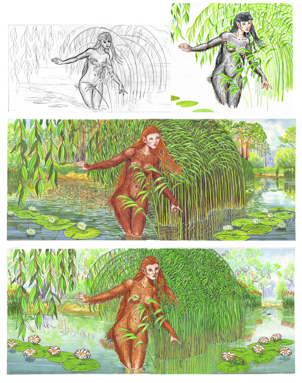 Купание лесной девы.