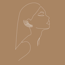 Векторный портрет девушки в стиле one line