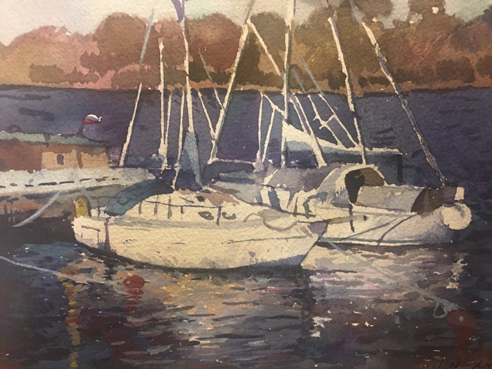 Этюд на пристани. Астрахань.