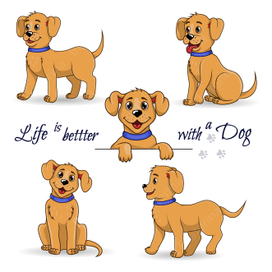 Щенки. Векторная иллюстрация.