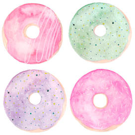 Акварельные донатсы 