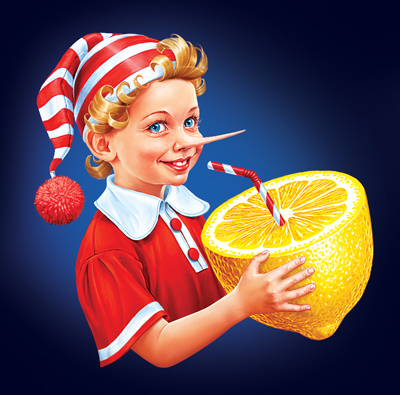 Буратино. Иллюстрация на этикетку.