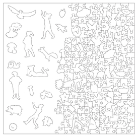 Лесные гномы. Рез для лазерного станка, фрагмент