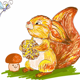 Белочка и стрекоза