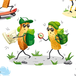 Иллюстрации к упаковке сухариков