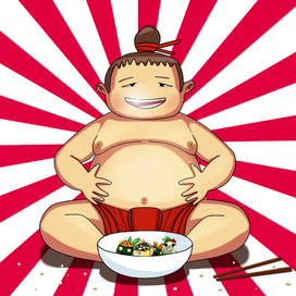 Арт к флэш игрe "Sumo Supper"