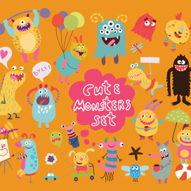 набор векторных монстров