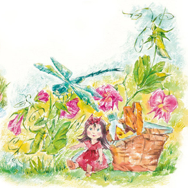 Иллюстрация к стихотворению А. Барто. Морковный сок